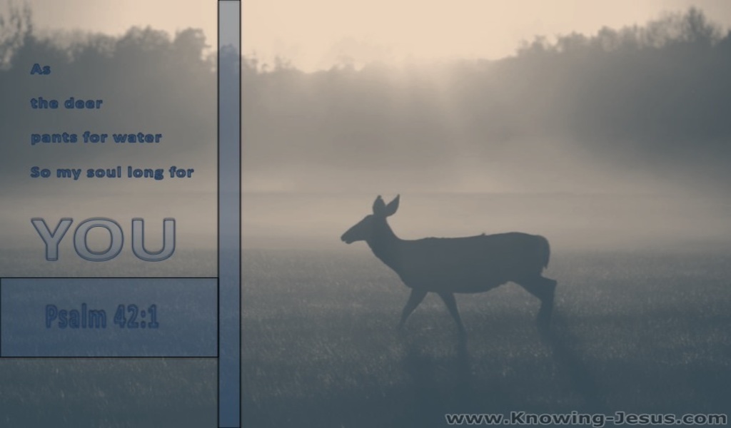 Psalm 42:1 As The Deer Pants For Water (gray)